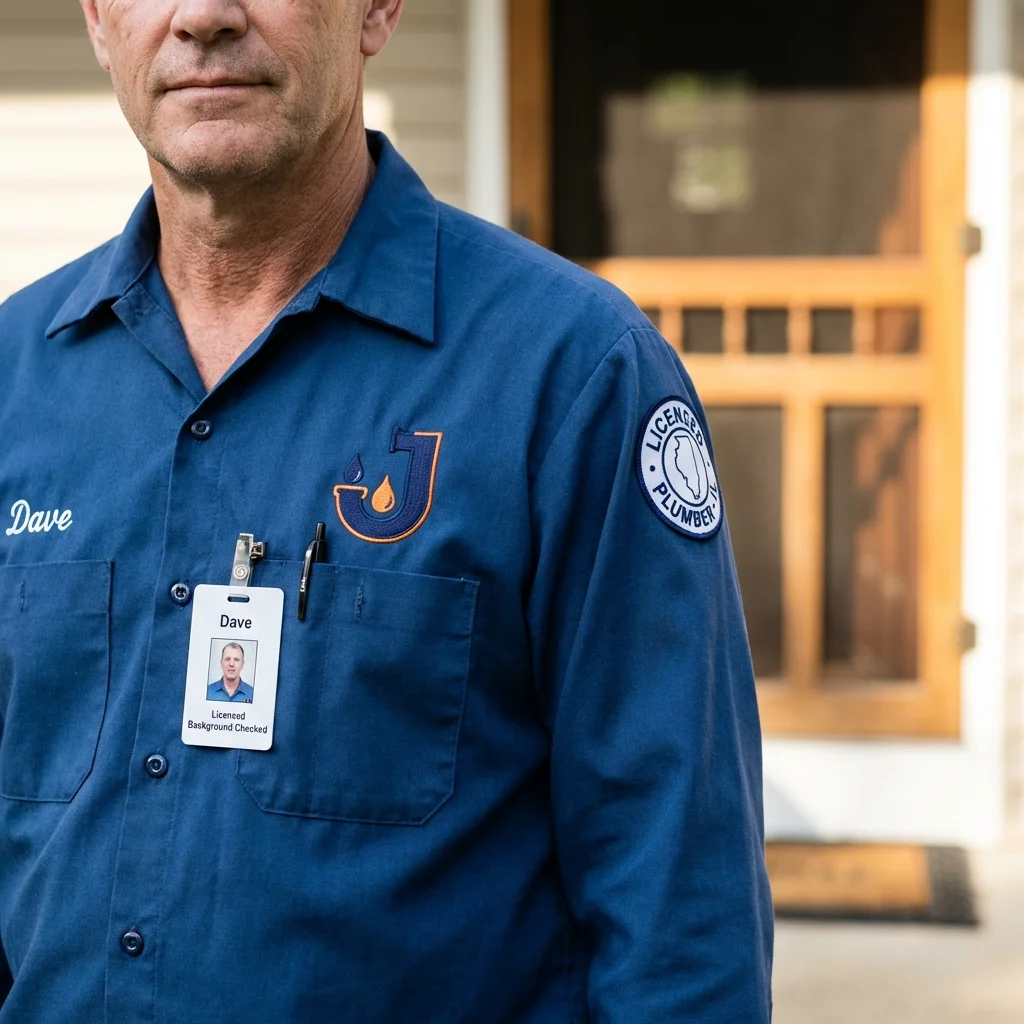 Licensed plumber showing ID badge in Monsey, NY