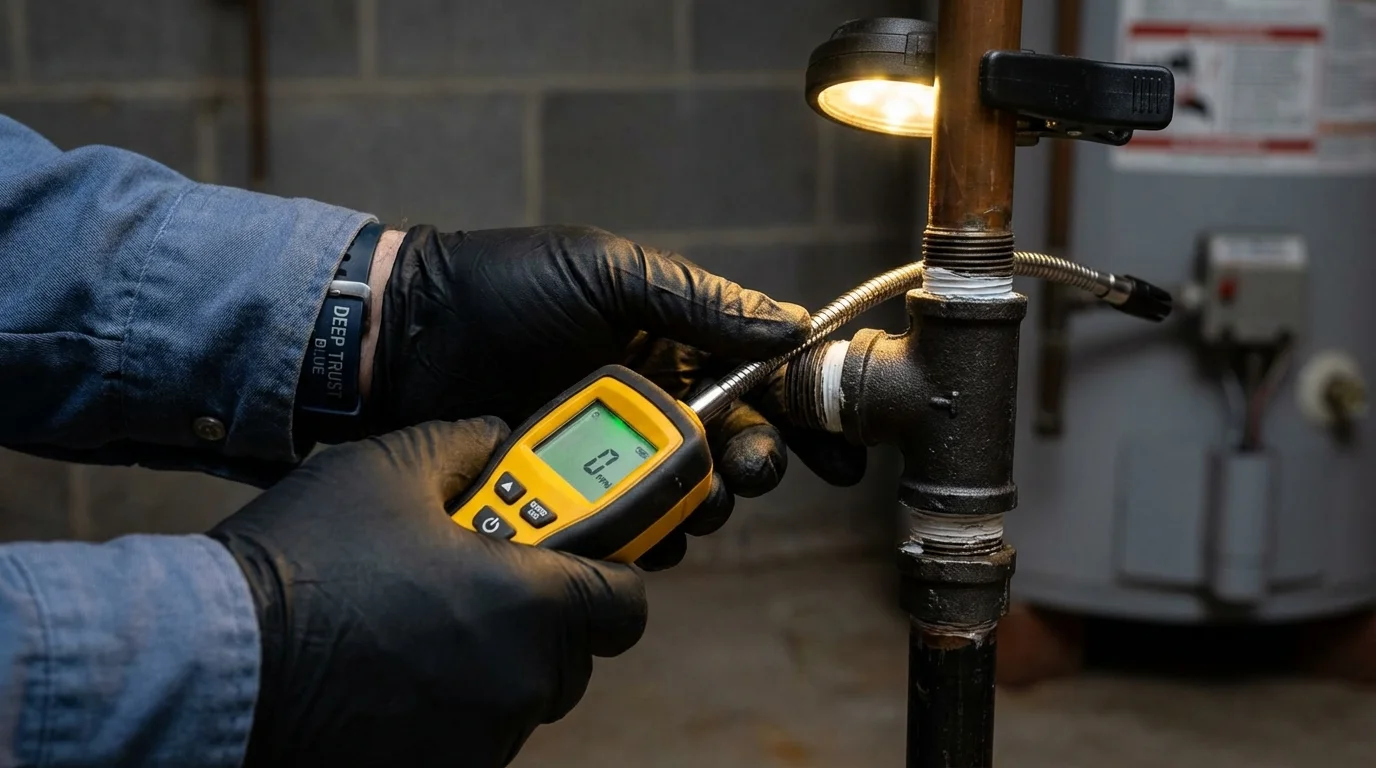 Gas leak detection with electronic sniffer by Johns Plumbing LLC in Monsey
