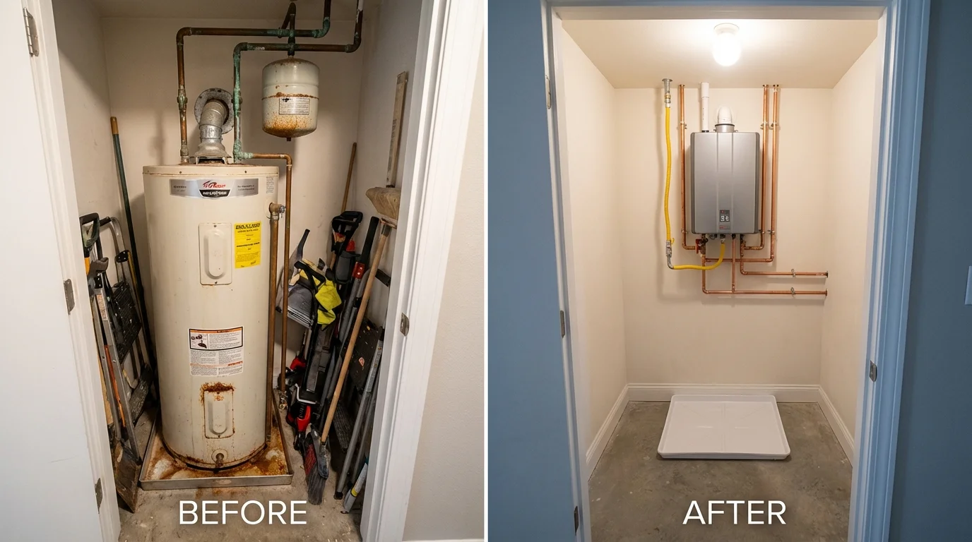 Tank water heater versus wall-mounted tankless unit comparison for Monsey, NY homeowners